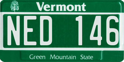 VT license plate NED146