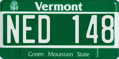 VT license plate NED148
