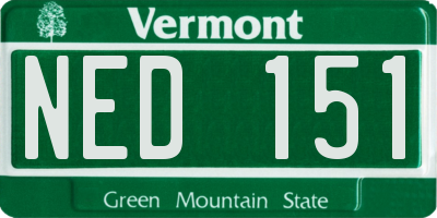 VT license plate NED151