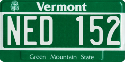VT license plate NED152