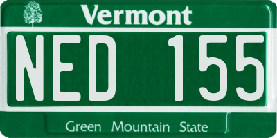 VT license plate NED155