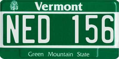 VT license plate NED156