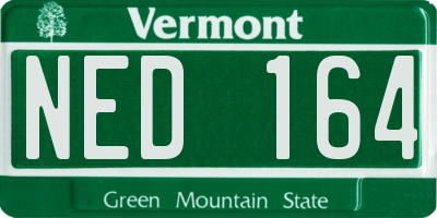 VT license plate NED164