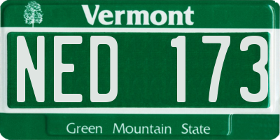 VT license plate NED173
