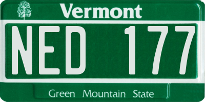 VT license plate NED177