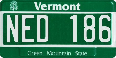 VT license plate NED186