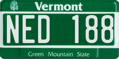 VT license plate NED188