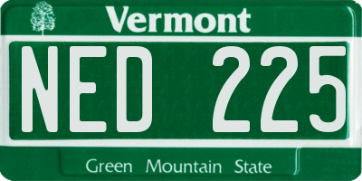 VT license plate NED225