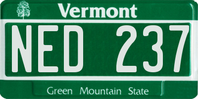 VT license plate NED237