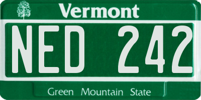 VT license plate NED242