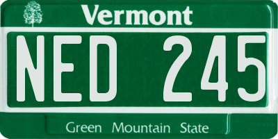 VT license plate NED245