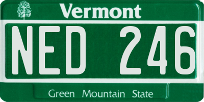 VT license plate NED246