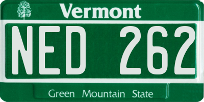 VT license plate NED262