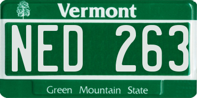 VT license plate NED263
