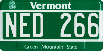 VT license plate NED266