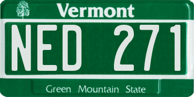 VT license plate NED271