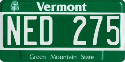 VT license plate NED275