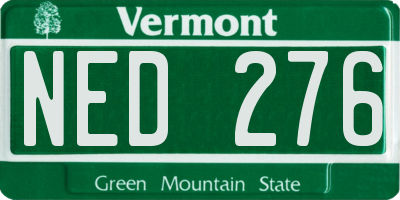 VT license plate NED276