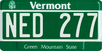 VT license plate NED277