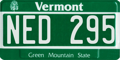 VT license plate NED295