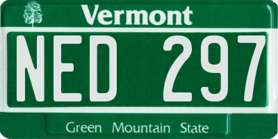VT license plate NED297