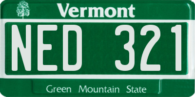 VT license plate NED321