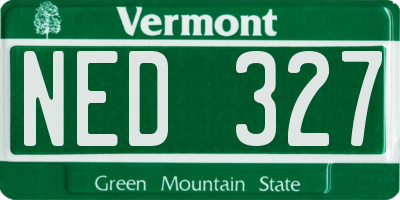 VT license plate NED327