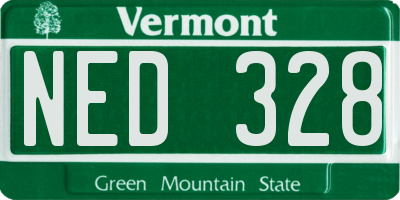 VT license plate NED328
