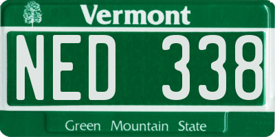 VT license plate NED338