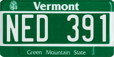 VT license plate NED391