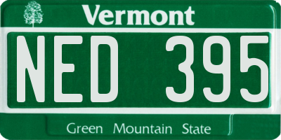 VT license plate NED395