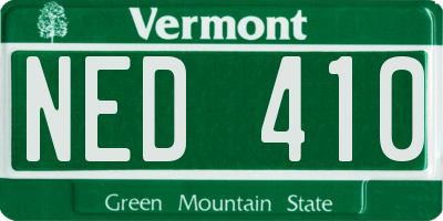 VT license plate NED410
