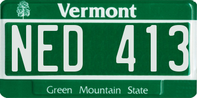 VT license plate NED413