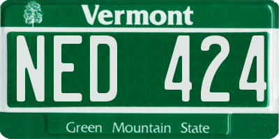 VT license plate NED424