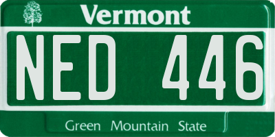 VT license plate NED446