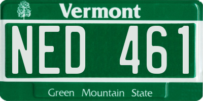 VT license plate NED461