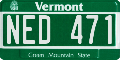 VT license plate NED471