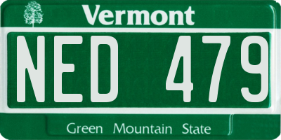 VT license plate NED479