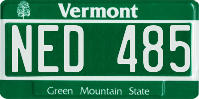 VT license plate NED485