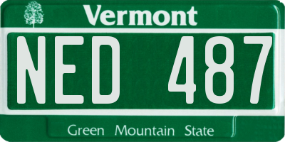 VT license plate NED487