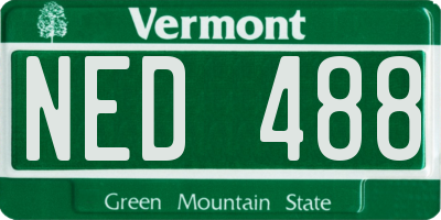 VT license plate NED488