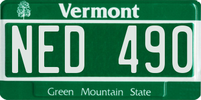 VT license plate NED490