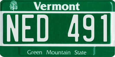 VT license plate NED491