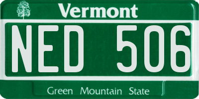 VT license plate NED506