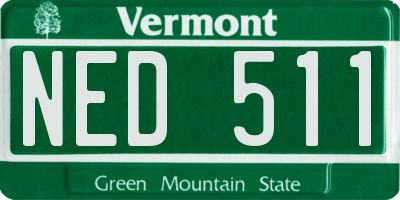 VT license plate NED511