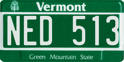 VT license plate NED513
