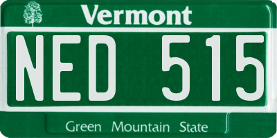 VT license plate NED515