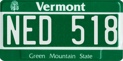 VT license plate NED518