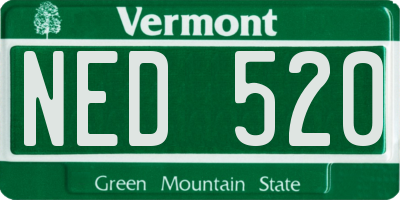 VT license plate NED520