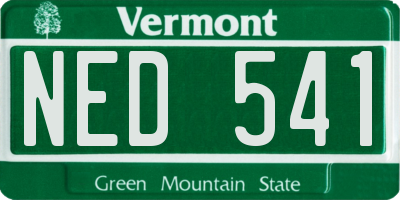 VT license plate NED541